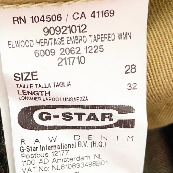 NWT G-Star 5620 Heritage Embro tapered jeans size 28 - Picture 7 of 8